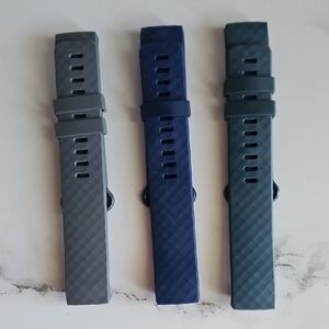 Set of Three Textured Watch Bands for Fitbit Charge 3 or Fitbit Charge 4